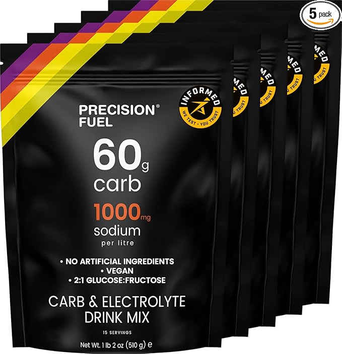 Precision Fuel PF 60 Carb & Electrolyte Drink Mix Powder for Hydration & Energy - Endurance Sports