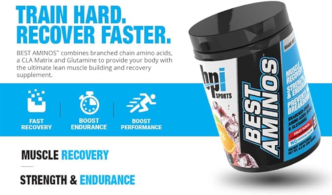 BPI Sports Best Aminos - BCAA Powder Post Workout & Glutamine Recovery Drink with Branched Chain