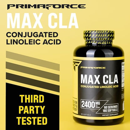 Primaforce CLA 2400 mg per Serving (180 softgels) - Max CLA - for Men and Women, Non-Stimulating
