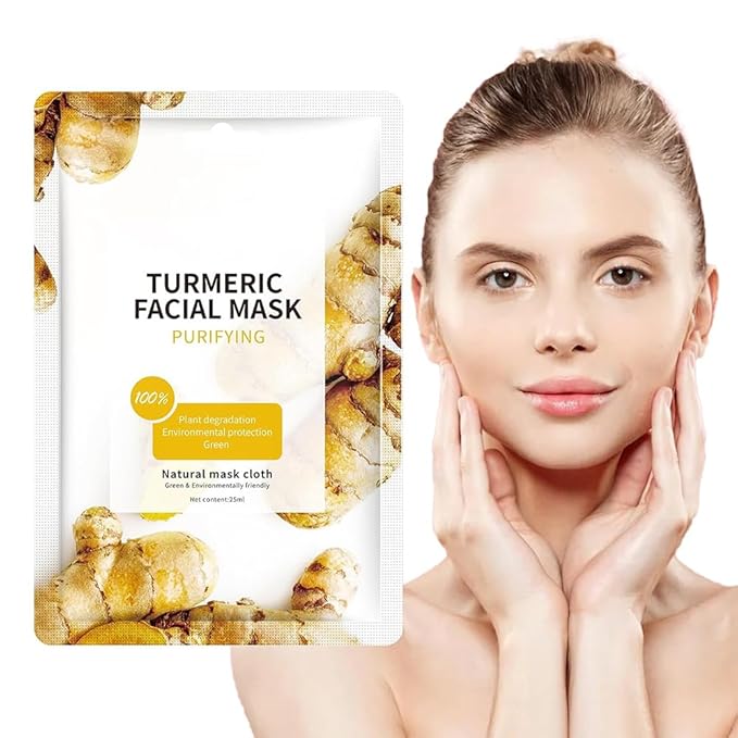 10 Sheets Masks Turmeric Face Sheet Mask for Women, Hydrating Face Masks Skincare, Facial Mask