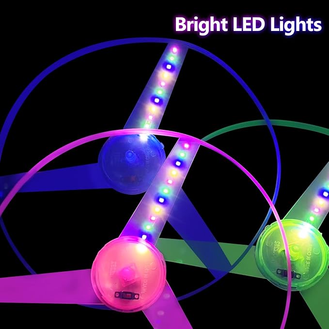 M.best 4 Sets LED Flying Set, Fun Flying Saucers Toys for Kids with Flashing Lights, Flying Toy