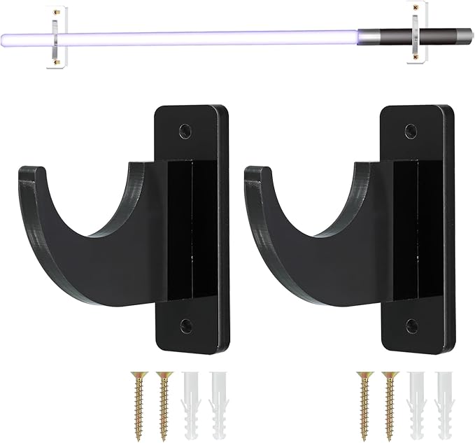 uxcell Sword Wall Mount Holder, 1 Set Acrylic Light Saber Display Hanger Wall-Mounted Sword Stand
