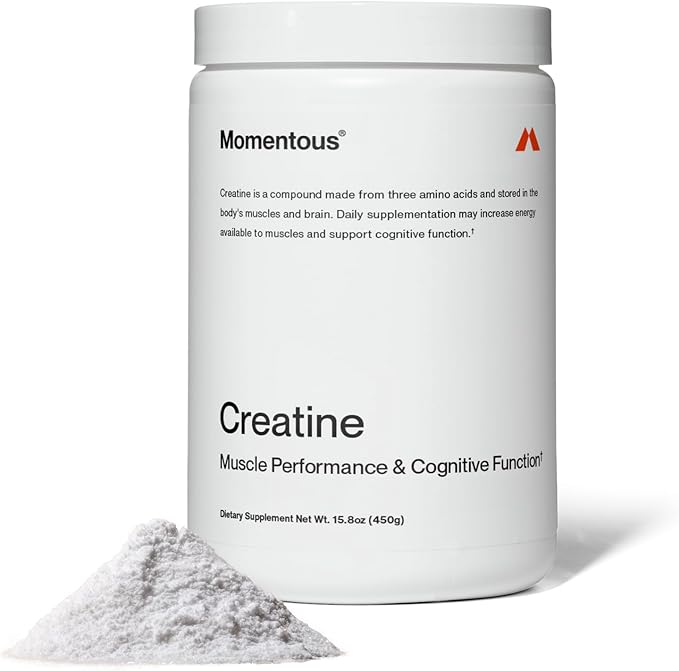 Momentous Creatine Monohydrate Powder - Creapure Creatine Powder - Supports Strength, Lean Muscle