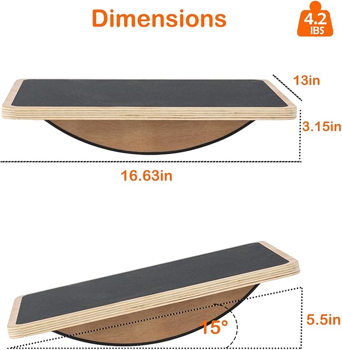 Balance Board Professional Wobble Board for Adults Anti-Slip 350LBS Balance Boards for Physical