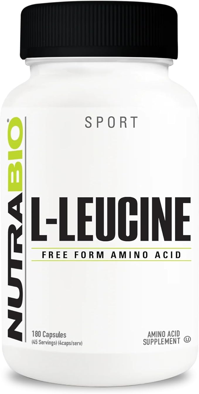 NutraBio L-Leucine Supplement - Optimal Amino Acid for Muscle Growth & Recovery - Naturally