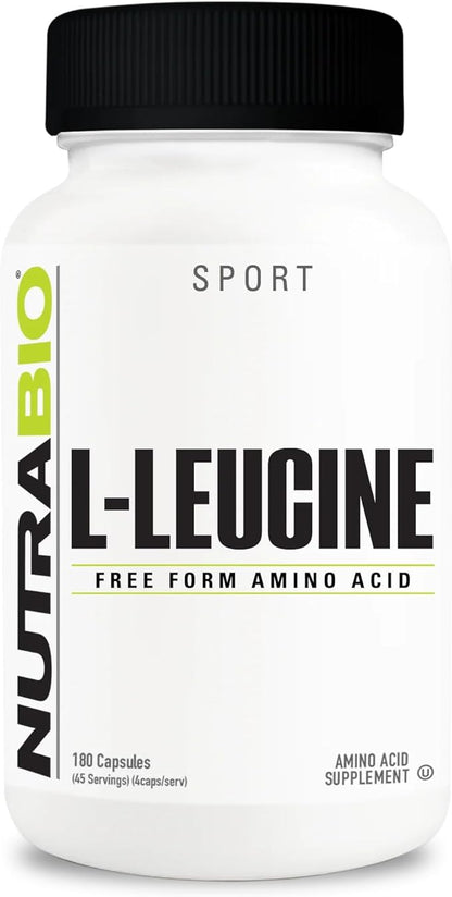 NutraBio L-Leucine Supplement - Optimal Amino Acid for Muscle Growth & Recovery - Naturally
