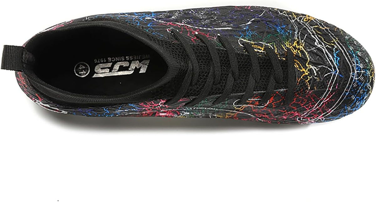 Men's Soccer Shoes High-Top Soccer Cleats Outdoor Breathable Athletic Professional Spikes Youth