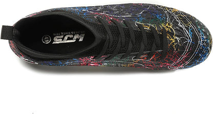 Men's Soccer Shoes High-Top Soccer Cleats Outdoor Breathable Athletic Professional Spikes Youth