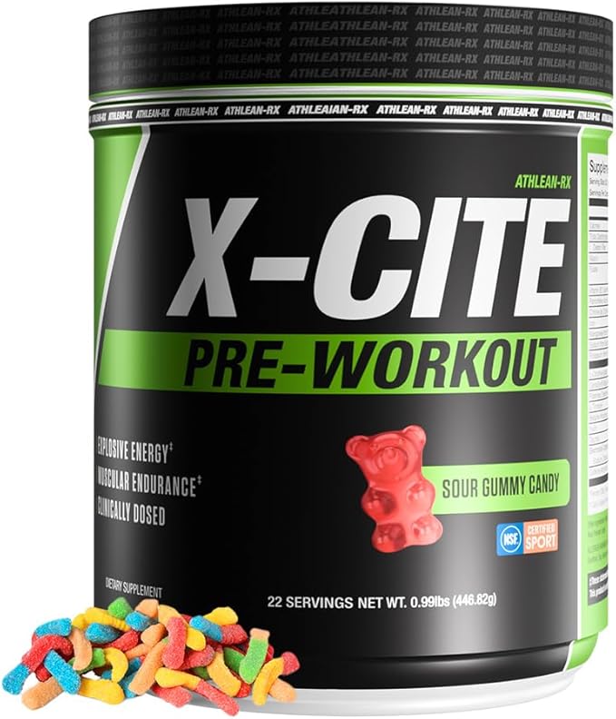 X-CITE Pre-Workout by ATHLEAN-X - Enhanced Formula with Beta-Alanine, Creatine & Caffeine for