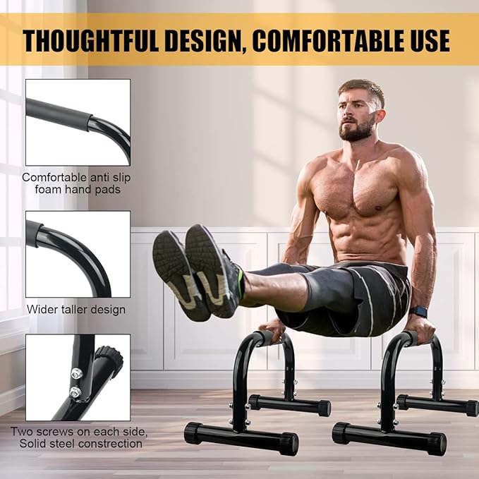 AmazeFan Parallettes Bars, Push Up Bars Strength Training For Handstands, Full Planche & Dips