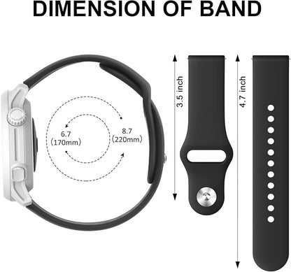 Amzpas Silicone Band for Coros PACE 2/ APEX 42mm/ APEX 2, 20mm Quick-Release Replacement Wristband