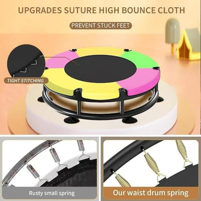 Trampoline for Kids, Full Anti-Rust 440lbs Anti-Rollover Round Bottom Toddler Trampoline