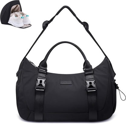 LOVEVOOK Gym Bag for Women Men, duffle bag for travel with shoe compartment, Small Gym Tote Dry Wet