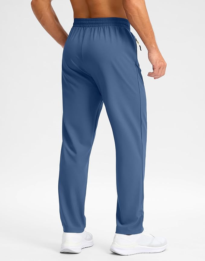 Pudolla Men's Lightweight Hiking Pants Quick-Dry Outdoor Sweatpants with Zipper Pockets for Casual