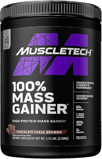 MuscleTech High Protein Mass Gainer for Men & Women - Protein Powder Shakes for Weight Gain, Muscle