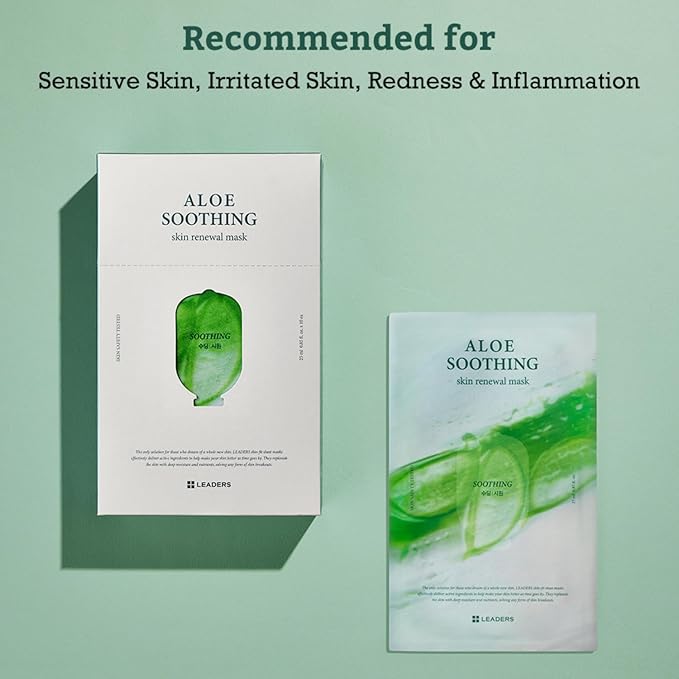 LEADERS Aloe Soothing Skin Renewal Mask ??Calms Irritated Skin, Reduces Redness & Provides Deep