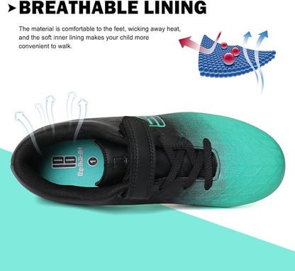 brooman Kids Firm Ground Soccer Cleats Boys Girls Athletic Outdoor Football Shoes