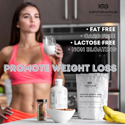 Centenarius Nutrition Grass Fed Whey Protein Unflavored Powder 500g with Natural Amino Acids for