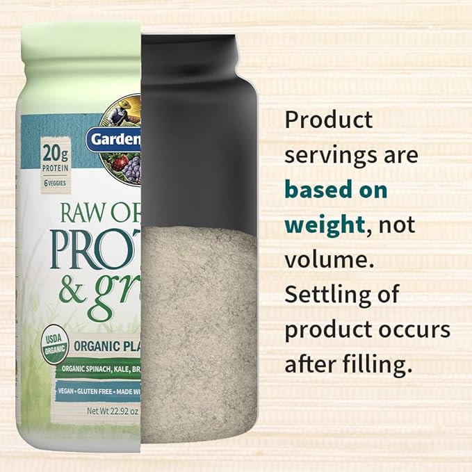 Garden of Life Raw Organic Protein & Greens Lightly Sweet, Vegan Protein Powder for Women and Men