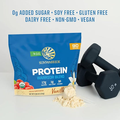Organic Plant Based Protein Powder | Vegan Organic Protein Powder Vanilla Flavored with BCAA Amino