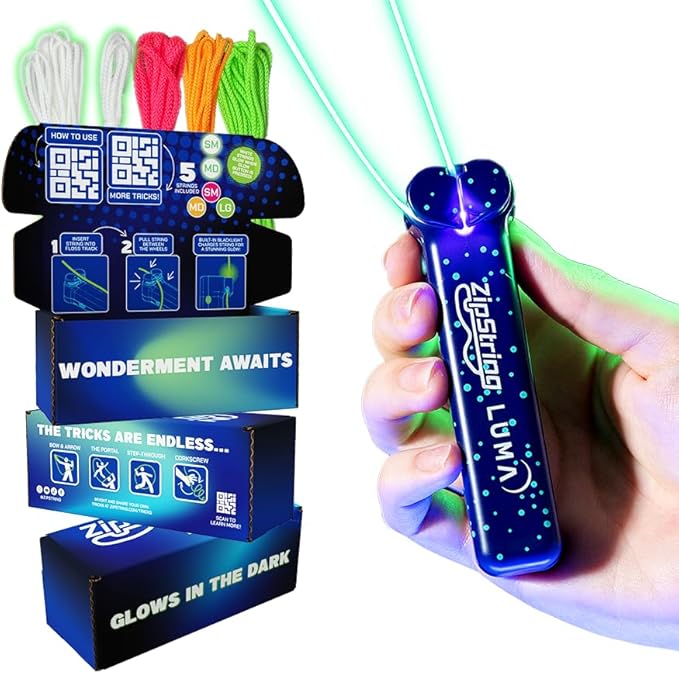 Luma - The Patented Glow-in-The-Dark Toy That Flies a Loop of String, Creates Endless Shapes and
