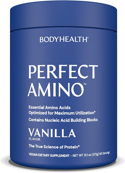BodyHealth PerfectAmino Powder - BCAA and EAA Powder for Pre and Post Workout - Amino Acid Energy