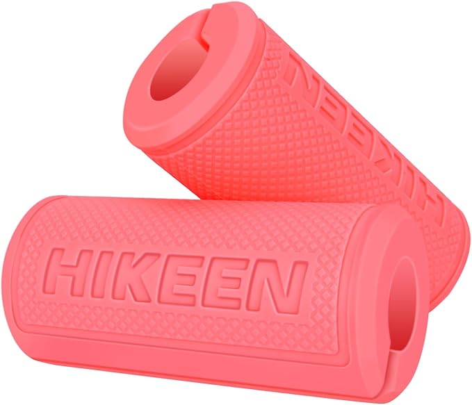 Hikeen Thick Bar Dumbbell Grips,Non Slip Hard Rubber Barbell Grips,Grips for Weight Lifting, Muscle