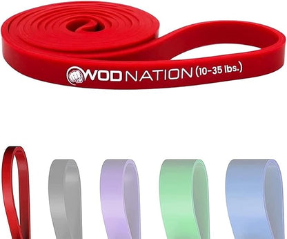 WOD Nation Pull Up Assistance Bands (10-175lbs Band) - Best for Pullup Assist, Chin Ups, Resistance