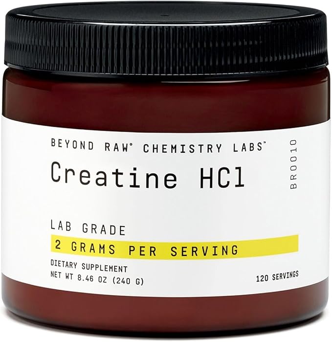 BEYOND RAW Science-Backed Creatine HCl Powder, Lab Grade, for Muscle Strength and Growth, Energy