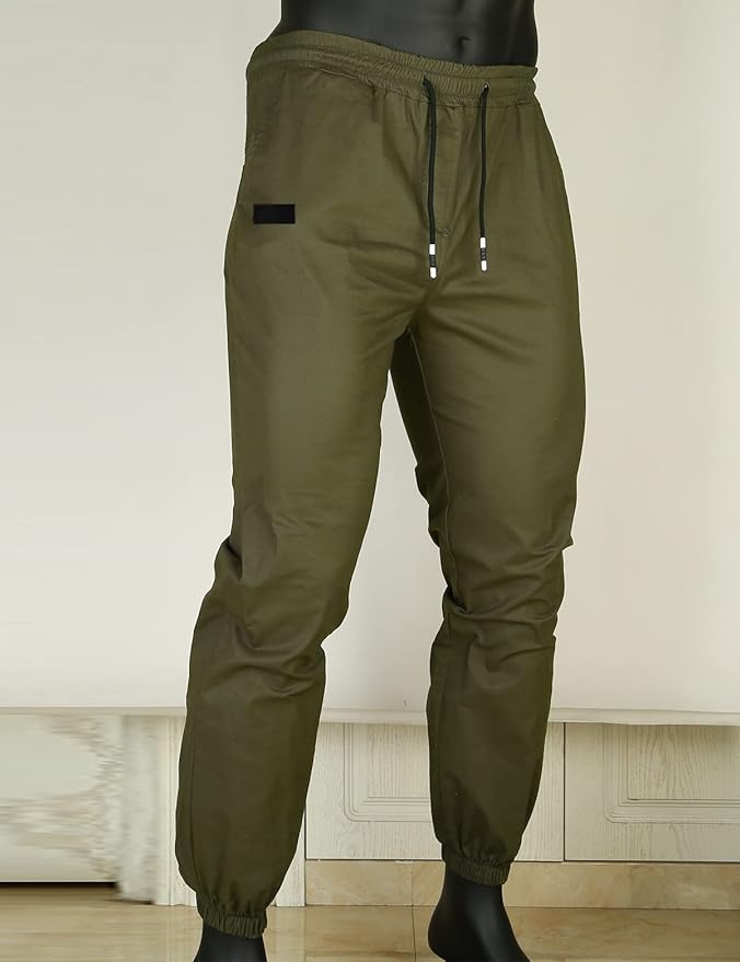 Men Joggers Chino Cargo Pants Hiking Outdoor Recreation Pants Twill Fitness Track Jogging Pants