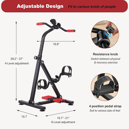 Pedal Exerciser Bike for Seniors, Hand Arm Leg and Knee Peddler Exercise Equipment, Elderly