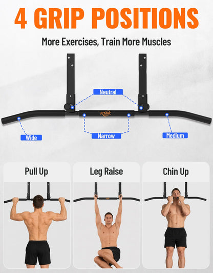 Fitarc Joist Mount Pull Up Bar, Home Gym Workout Equipment, 440lbs Max