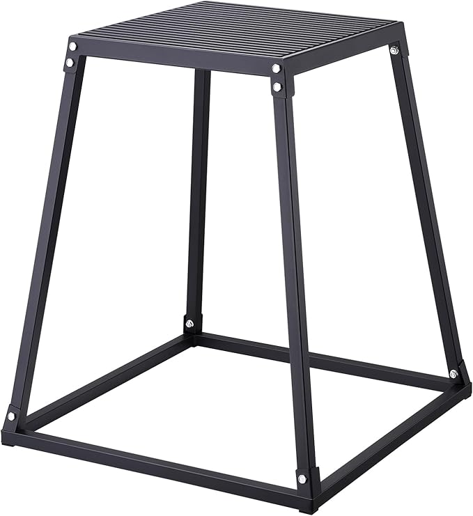 VEVOR Plyometric Jump Box, 18 Inch Plyo Box, Steel Plyometric Platform and Jumping Agility Box
