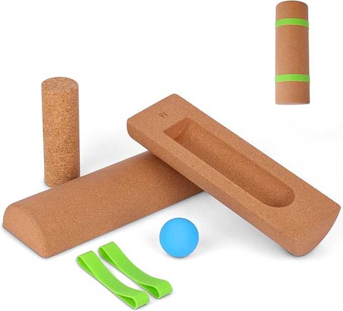 Cork Balance Board Ankle Stability Trainer, Textured Natural Cork Foot Strengthener for Mobility