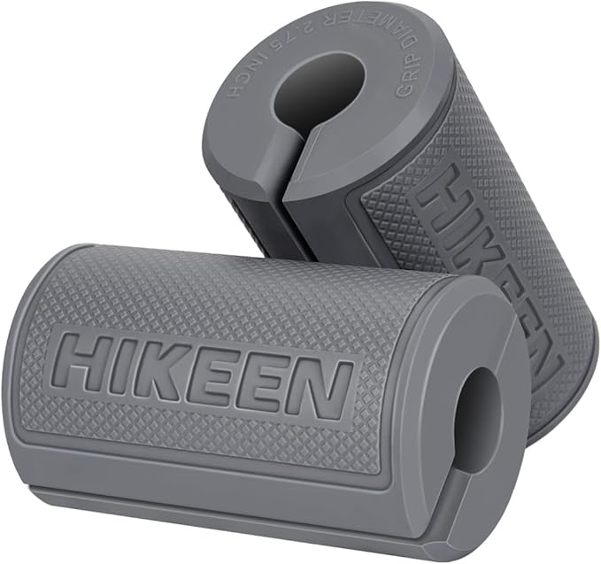 Hikeen Thick Bar Dumbbell Grips,Non Slip Hard Rubber Barbell Grips,Grips for Weight Lifting, Muscle