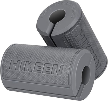 Hikeen Thick Bar Dumbbell Grips,Non Slip Hard Rubber Barbell Grips,Grips for Weight Lifting, Muscle
