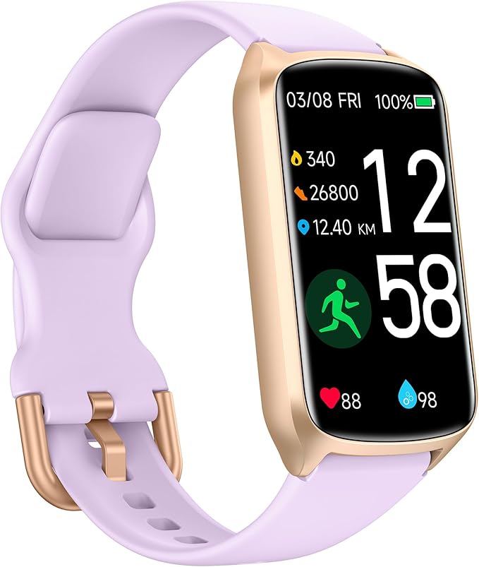 Health Fitness Tracker with 24/7 Heart Rate, Blood Oxygen, Blood Pressure, Sleep Tracker, 5ATM