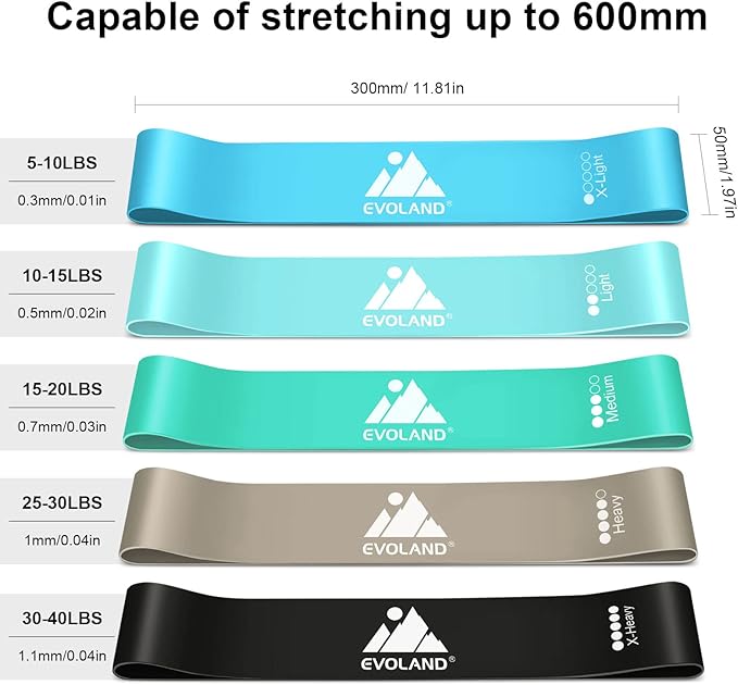 Resistance Bands Set, Workout Bands with Handles, Door Anchor, Ankle Straps and Carry Bag, Exercise