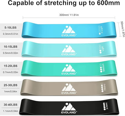 Resistance Bands Set, Workout Bands with Handles, Door Anchor, Ankle Straps and Carry Bag, Exercise