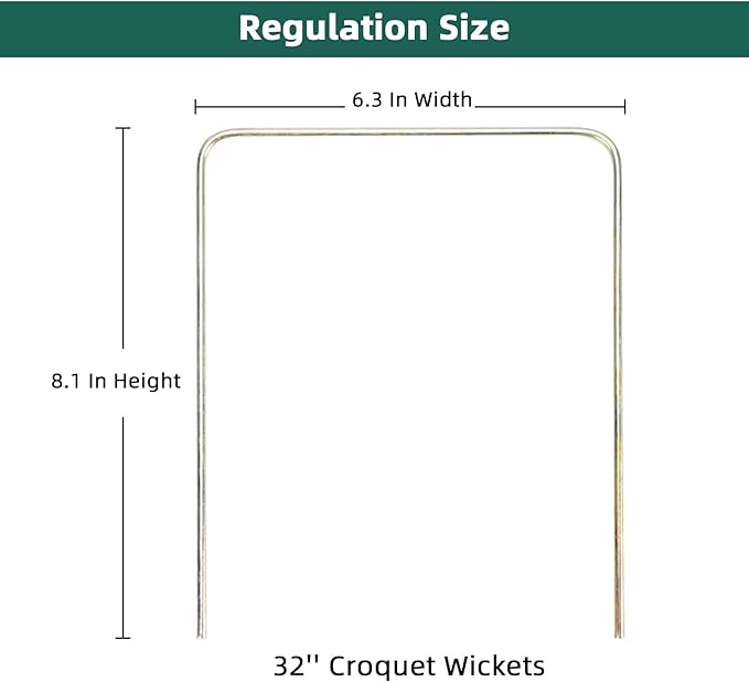 ApudArmis Regulation Croquet Wickets, Set of 9 Colorful Square Arrow Wickets Replacement for 28In