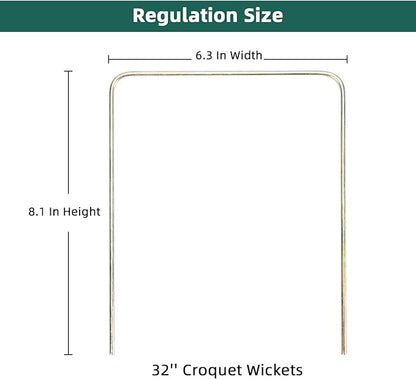 ApudArmis Regulation Croquet Wickets, Set of 9 Colorful Square Arrow Wickets Replacement for 28In