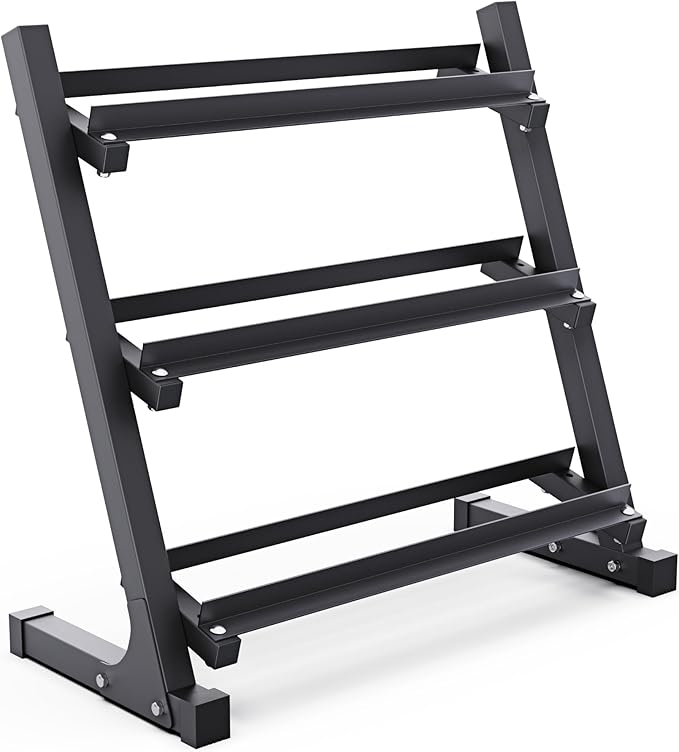 Synergee Dumbbell Rack for Home Gym – 3 Tier Adjustable Weight Rack for Dumbbells – Space-Saving