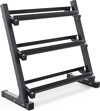 Synergee Dumbbell Rack for Home Gym – 3 Tier Adjustable Weight Rack for Dumbbells – Space-Saving