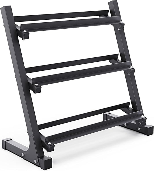 Synergee Dumbbell Rack for Home Gym – 3 Tier Adjustable Weight Rack for Dumbbells – Space-Saving