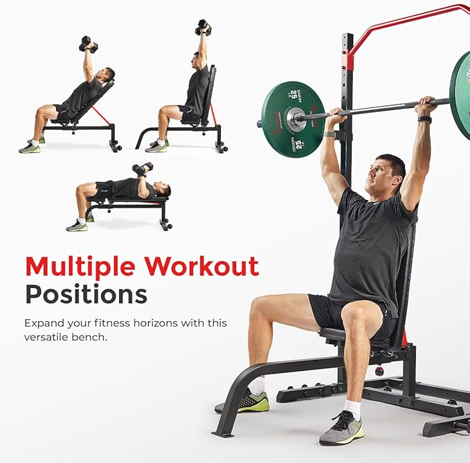 Sunny Health & Fitness Multifunctional Strength Training Home Gym – Complete Workout Equipment with