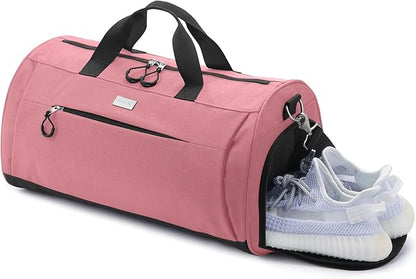 TOPDesign Gym Bag for Women & Men, Unisex Duffel Bag with Shoe Compartment & Wet Pocket for Travel