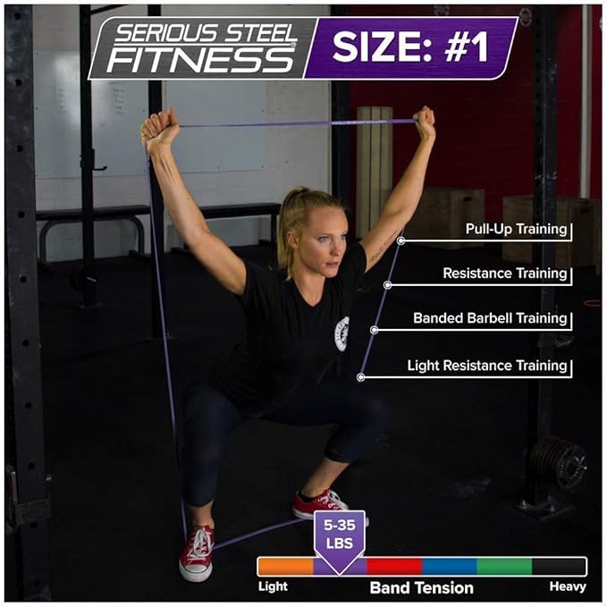 Serious Steel 41" Assisted Pull-up Band, Heavy Duty Resistance Band Sets, Stretching, Powerlifting