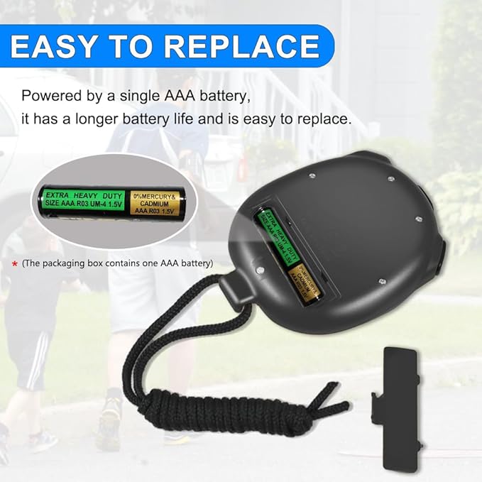 Stopwatch Timer with Countdown, Simple Operation Digital Stop Watch for Sports, Countdown-Alarm