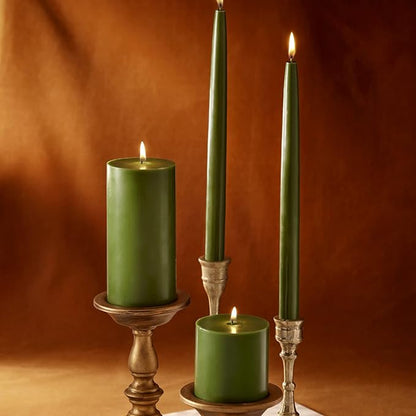 Thymes Frasier Fir Scented Candles for Home Decor - Green Pillar Candles for Women & Men - Place on