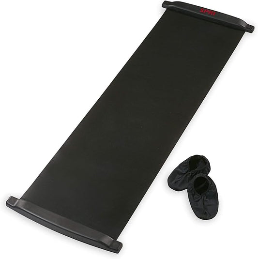SPRI Slide Board (71" L x 20" W) with End Stops, Sliding Booties, Mesh Carrying Bag and Exercise